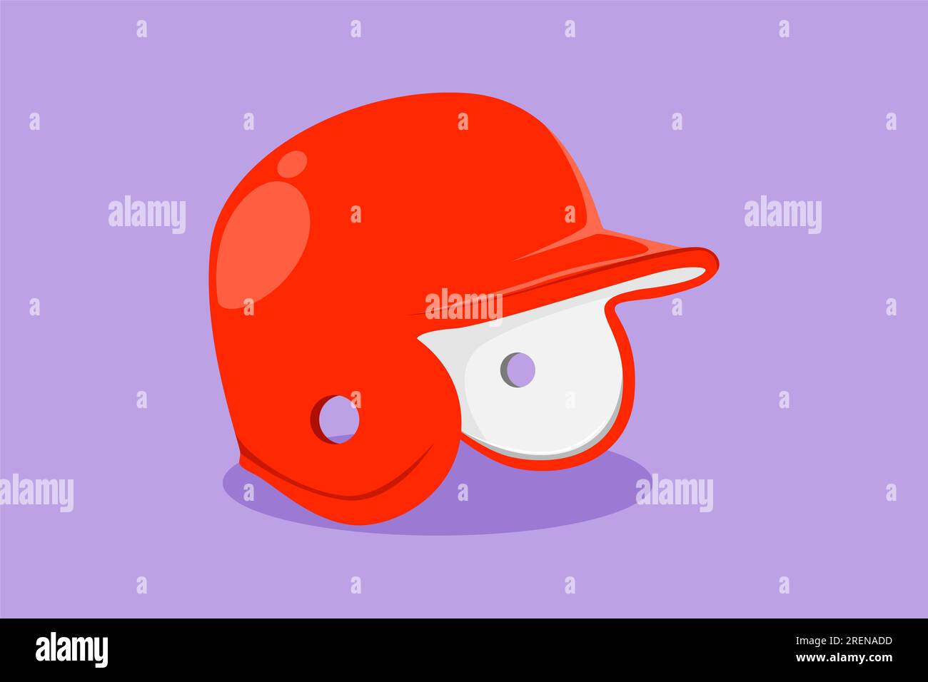 Graphic flat design drawing baseball helmet logo, label, icon, symbol