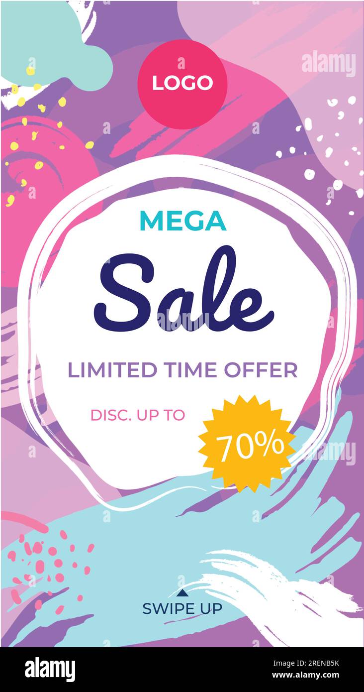 Free vector roll-up with mega sale Stock Vector