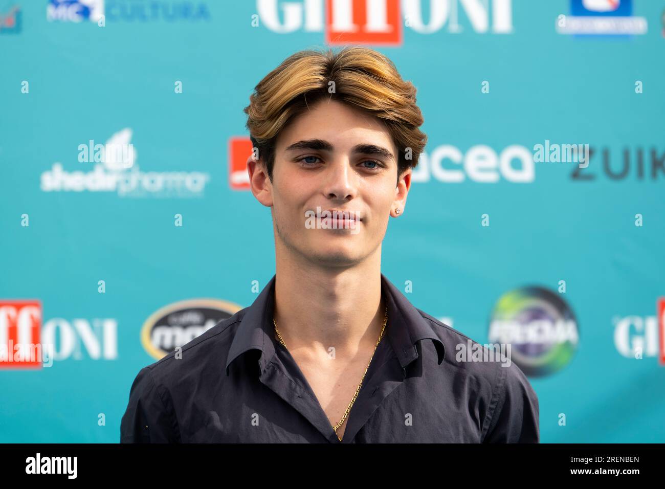 Giffoni Valle Piana, Salerno, Italy. 28th July, 2023. Italian actor Andrea Arru attends the photocall at Giffoni Film Festival 2023 on July 28, 2023 in Giffoni Valle Piana, Salerno, Italy (Credit Image: © Francesco Luciano/ZUMA Press Wire) EDITORIAL USAGE ONLY! Not for Commercial USAGE! Stock Photo