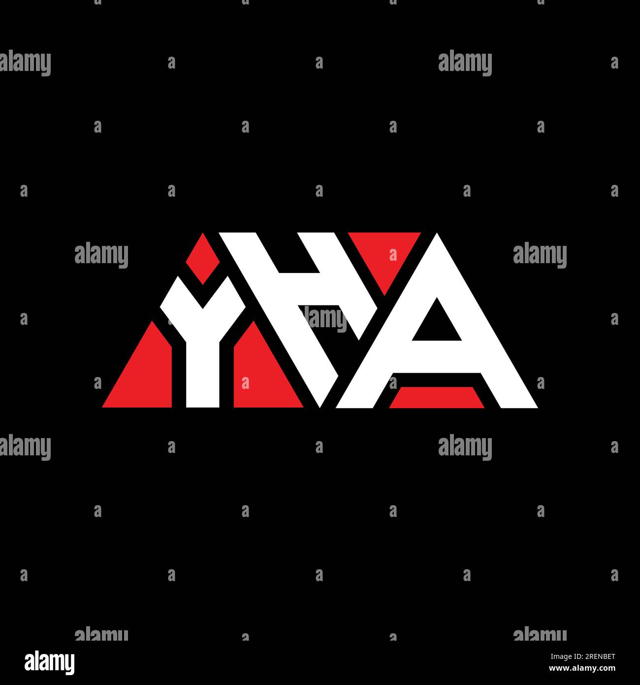YHA triangle letter logo design with triangle shape. YHA triangle logo