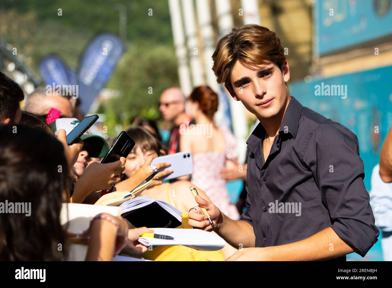 Giffoni Valle Piana, Salerno, Italy. 28th July, 2023. Italian actor Andrea Arru attends the photocall at Giffoni Film Festival 2023 on July 28, 2023 in Giffoni Valle Piana, Salerno, Italy (Credit Image: © Francesco Luciano/ZUMA Press Wire) EDITORIAL USAGE ONLY! Not for Commercial USAGE! Stock Photo