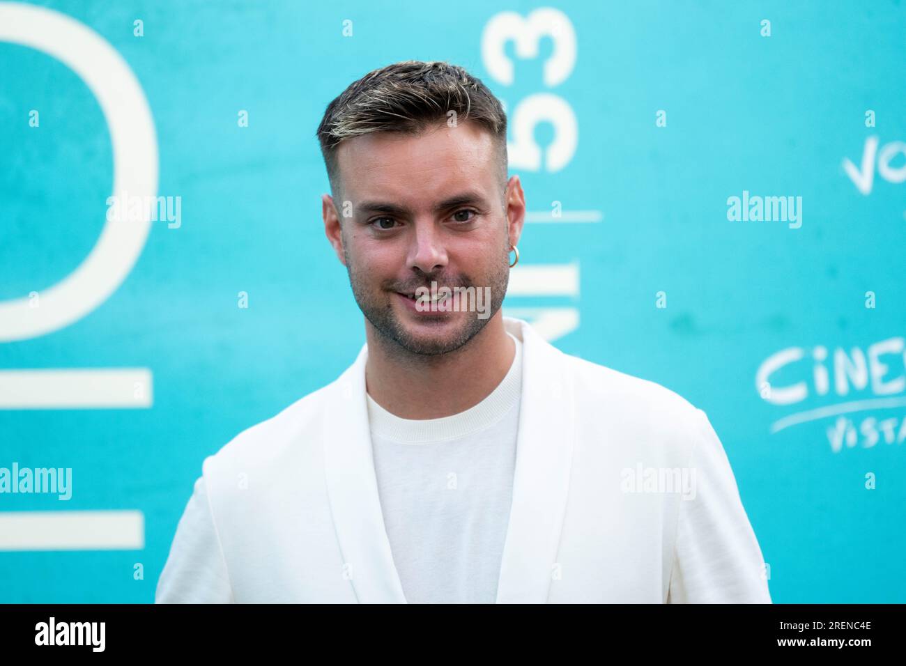 Giffoni Valle Piana, Salerno, Italy. 28th July, 2023. Italian DJ, songwriter, record producer and remixer Merk of Merk & Kremont aka Federico Mercuri attends the photocall at Giffoni Film Festival 2023 on July 28, 2023 in Giffoni Valle Piana, Salerno, Italy (Credit Image: © Francesco Luciano/ZUMA Press Wire) EDITORIAL USAGE ONLY! Not for Commercial USAGE! Stock Photo