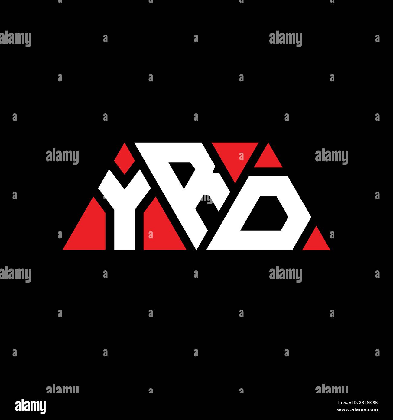 YRD triangle letter logo design with triangle shape. YRD triangle logo design monogram. YRD triangle vector logo template with red color. YRD triangul Stock Vector