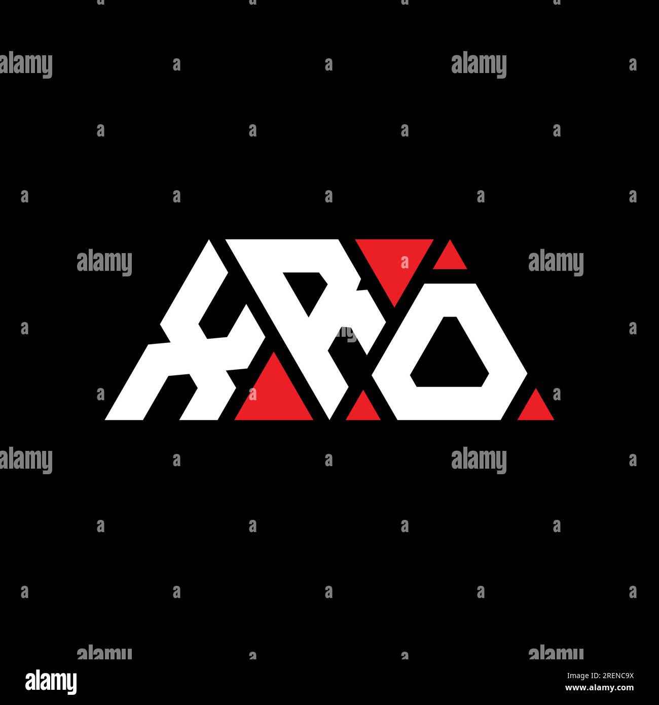 XRO triangle letter logo design with triangle shape. XRO triangle logo design monogram. XRO triangle vector logo template with red color. XRO triangul Stock Vector