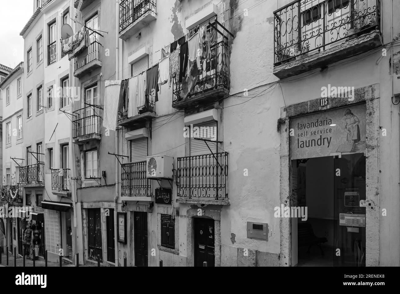 Lisbon, Portugal - January 7,  2020 : Typical residential  appartements in Alfama Lisbon Portugal Stock Photo