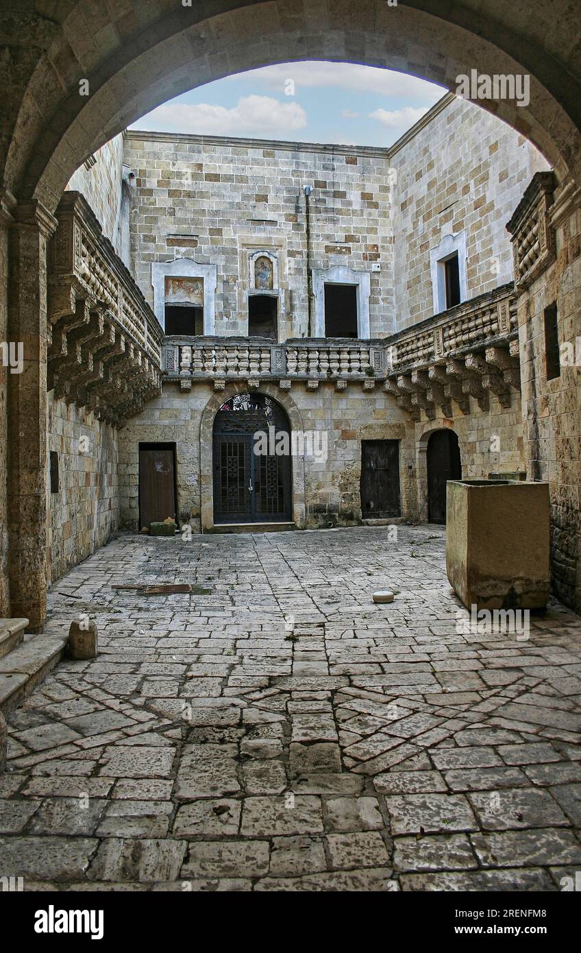 Italy Apulia Manduria Historic Center courtyard Stock Photo