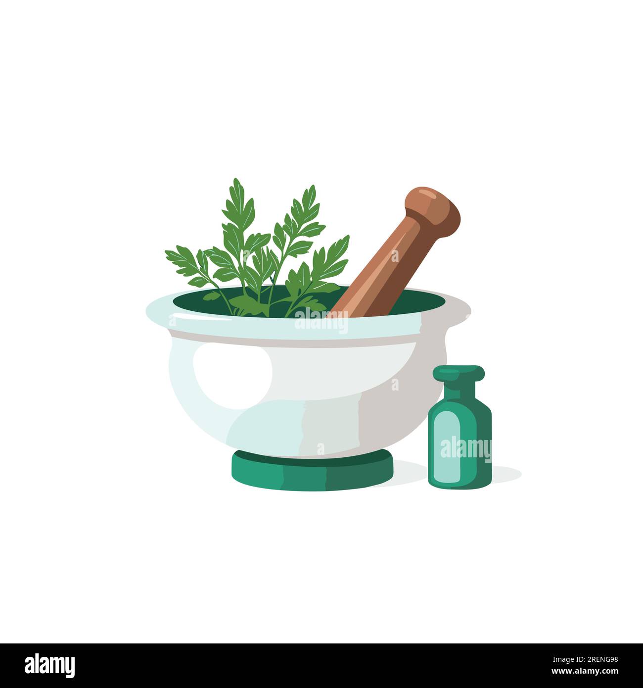 mortar and pestle vector flat minimalistic isolated Stock Vector Image