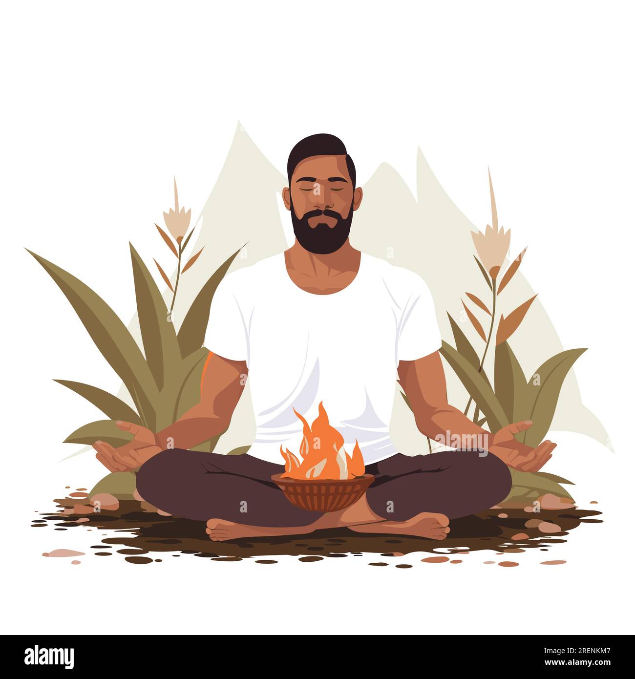 Ayurveda vector flat minimalistic isolated Stock Vector Image & Art Alamy
