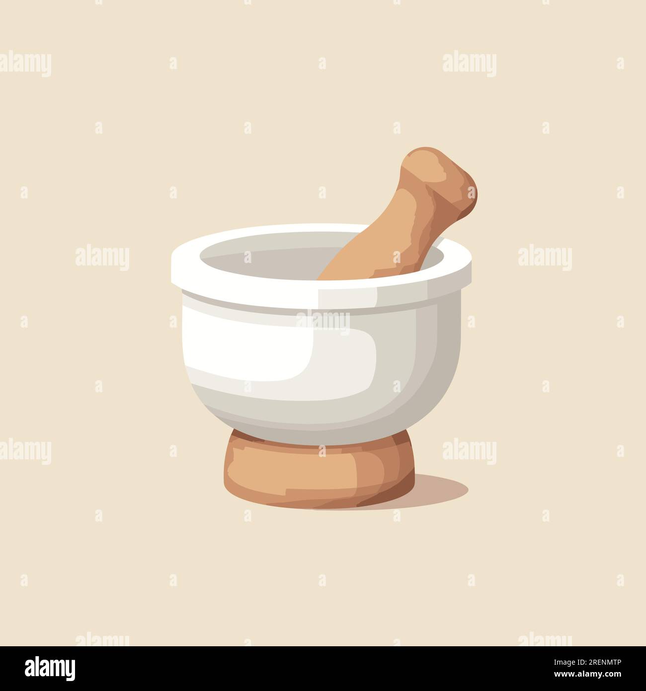 mortar and pestle vector flat minimalistic isolated Stock Vector Image