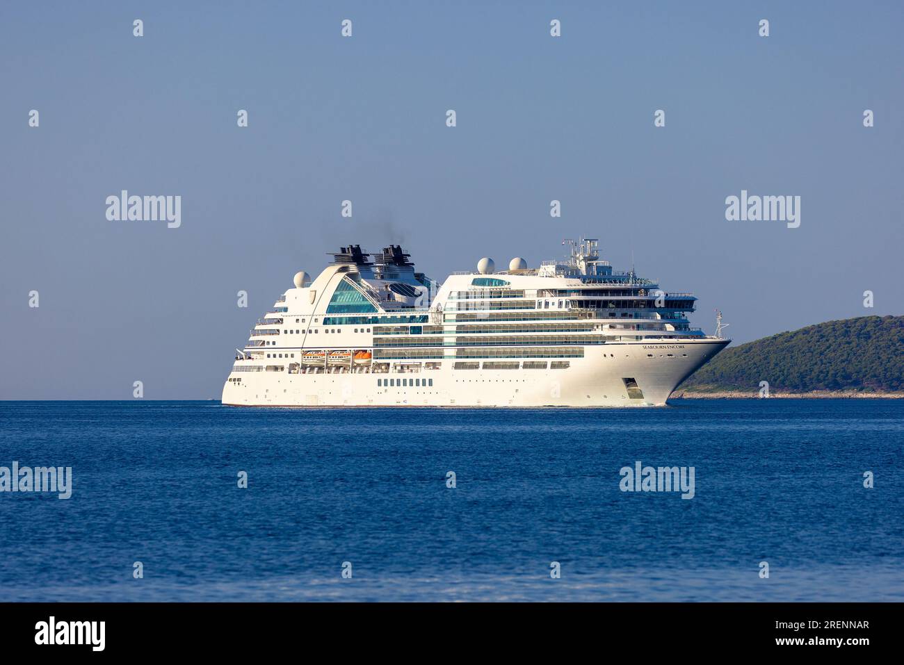 Large cruiser ship on the Adriatic Sea, Croatia Stock Photo