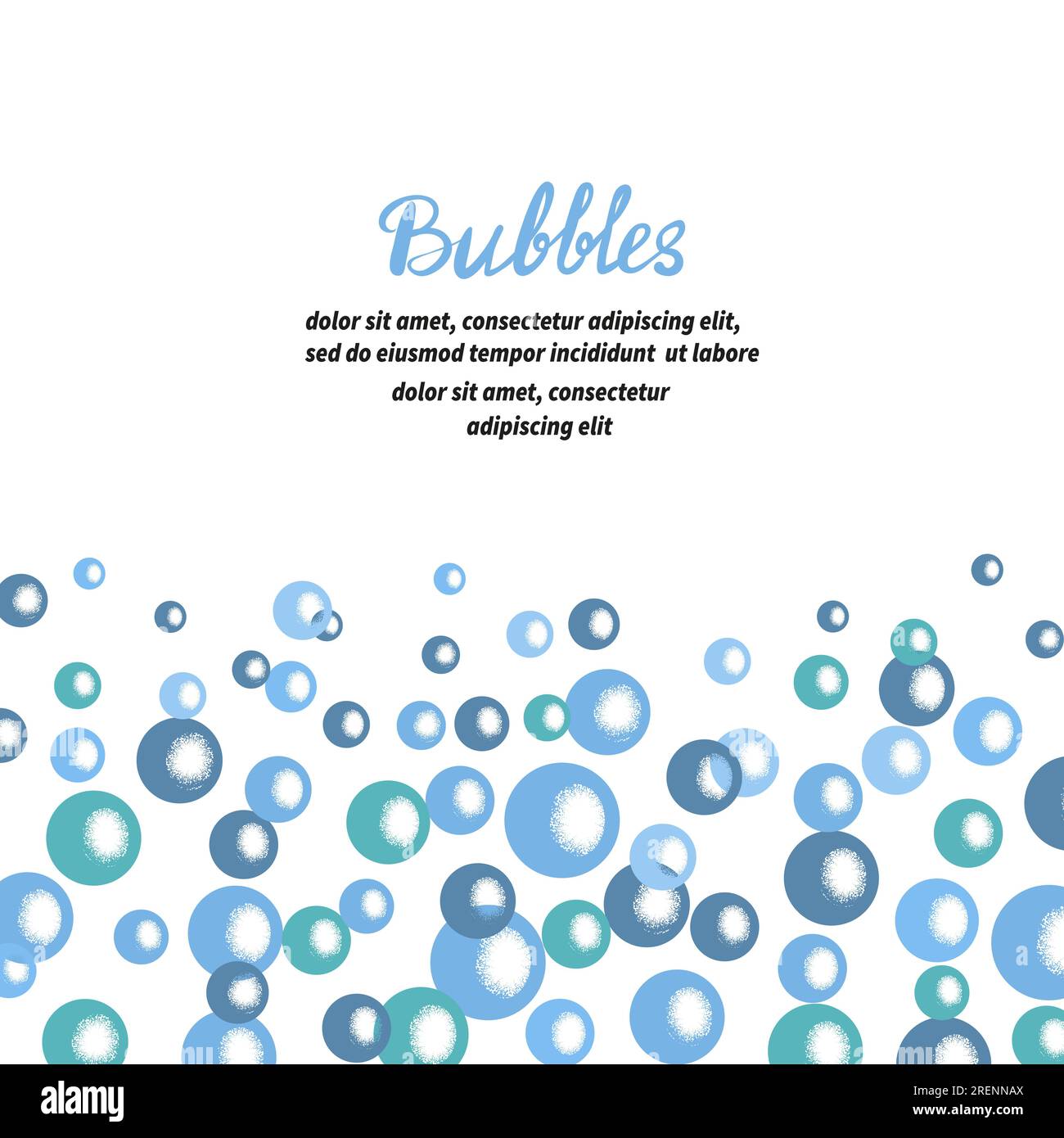 Blue bubbles pattern. Water bubbles background. Soap vector ...