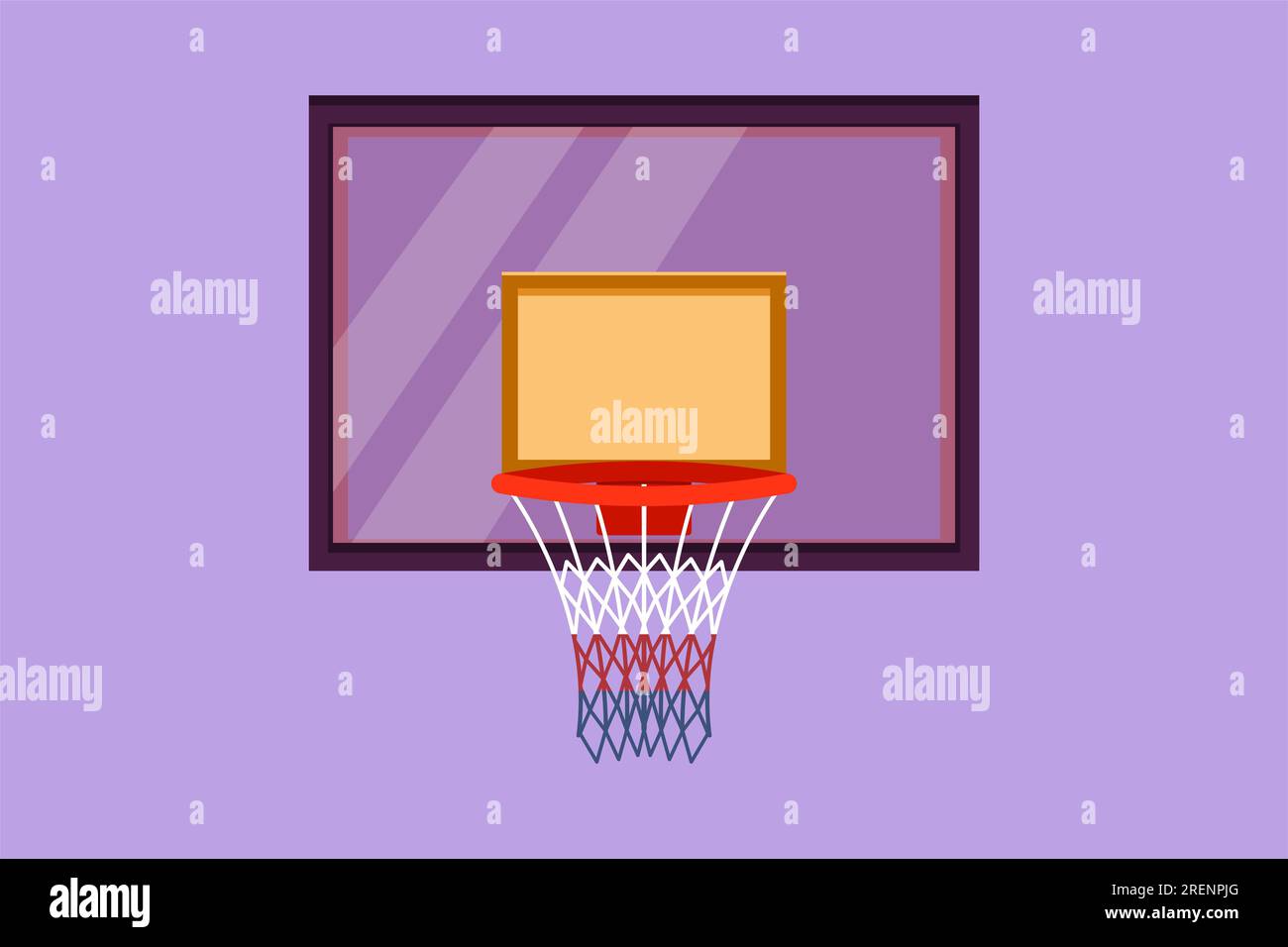 Cartoon flat style drawing stylized basketball hoop or basketball