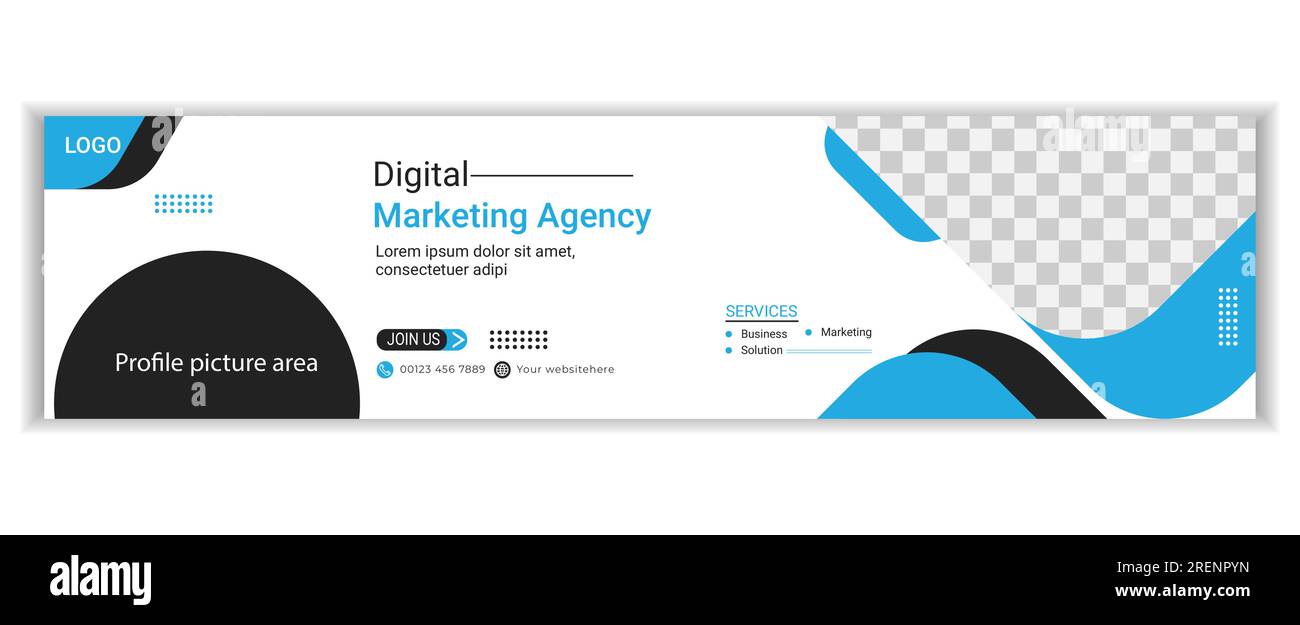 LinkedIn banner design template for digital marketing agency Stock