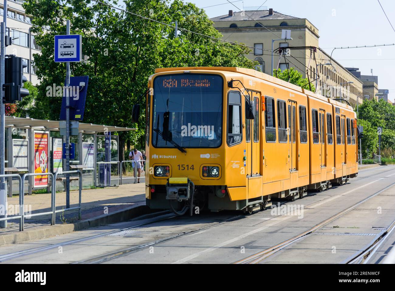 Budapest, Straßenbahn, Elessarok // Budapest, Tramway, Streetcar, Elessarok Stock Photo