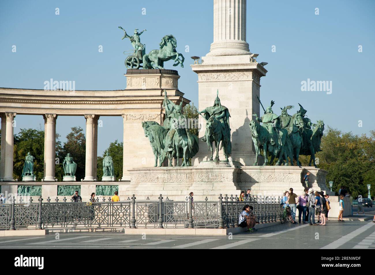 Budapest, Heldenplatz, Hősök tere, Millenniumsdenkmal // Budapest, Hősök tere, Millennium Memorial Stock Photo