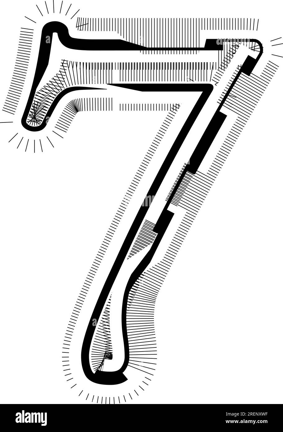 Modern abstract striped design with lines vector illustration Number 7 Stock Vector Image & Art ...