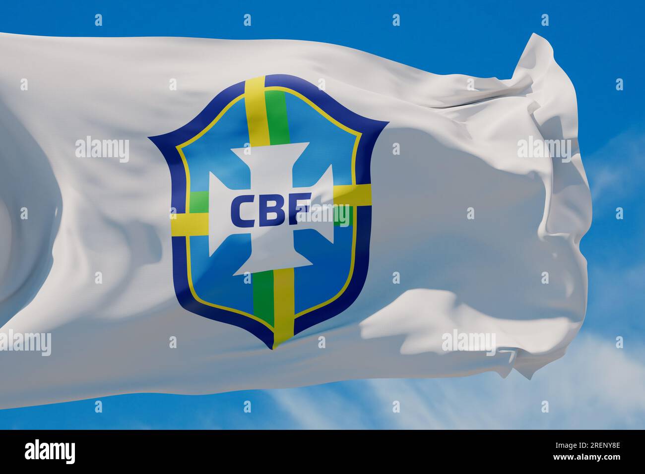 LONDON, UK - July 2023: Brazil national football team logo badge on a  soccer ball. 3D Rendering Stock Photo - Alamy