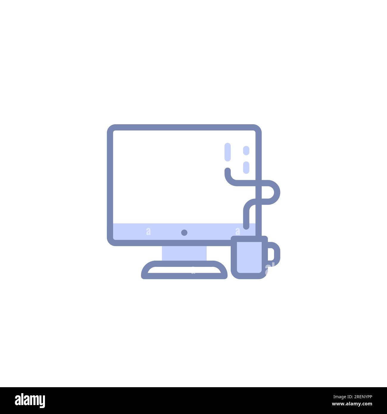 Finding the Perfect Balance Coffee, Computer, Work Stock Vector Image