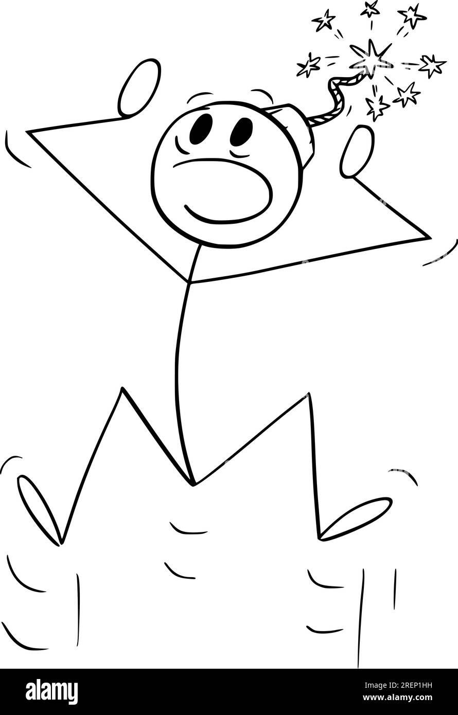 Person with Exploding Head or Mind , Vector Cartoon Stick Figure ...