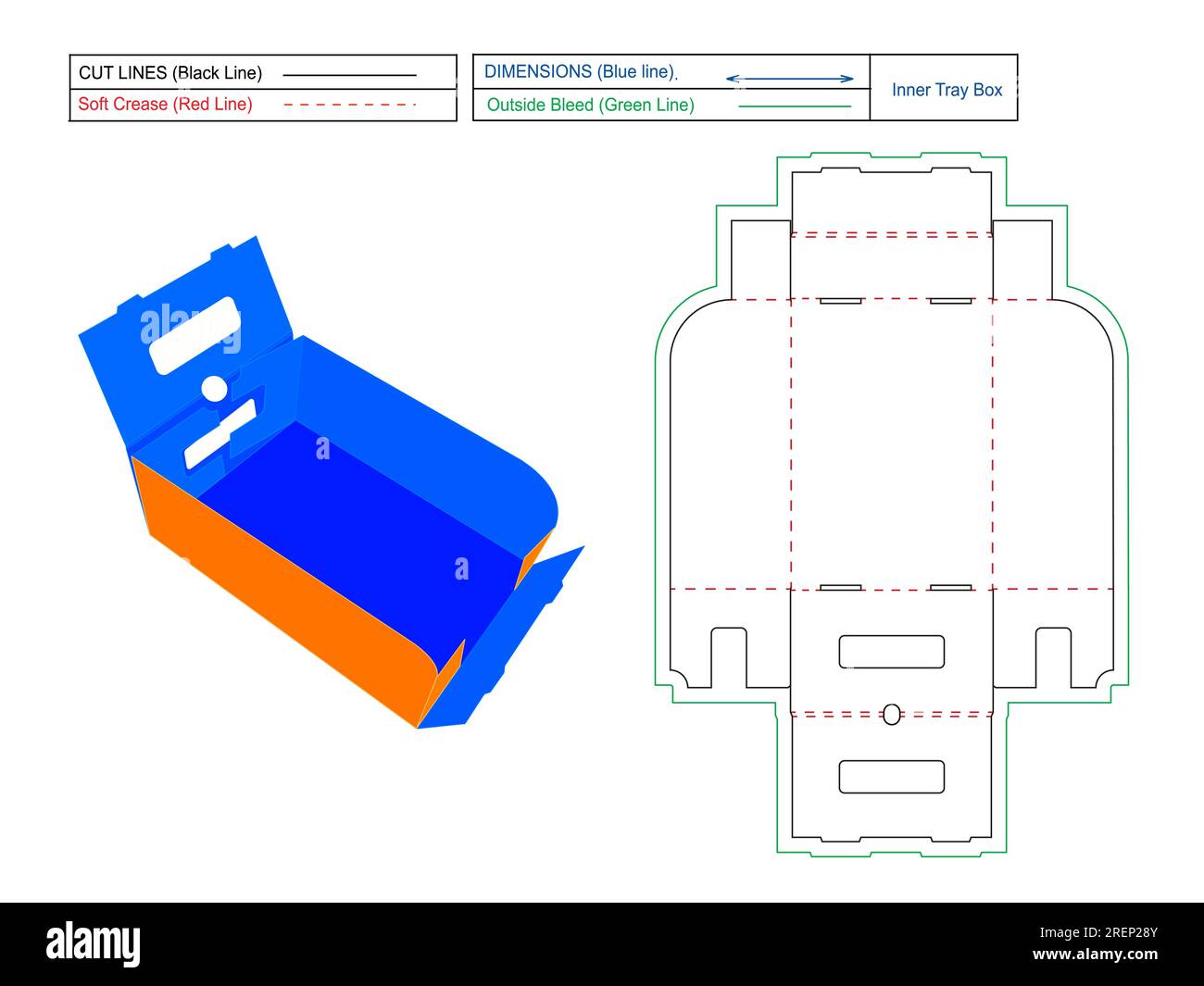 Shoe inner tray cardboard box without glue and with holding notch