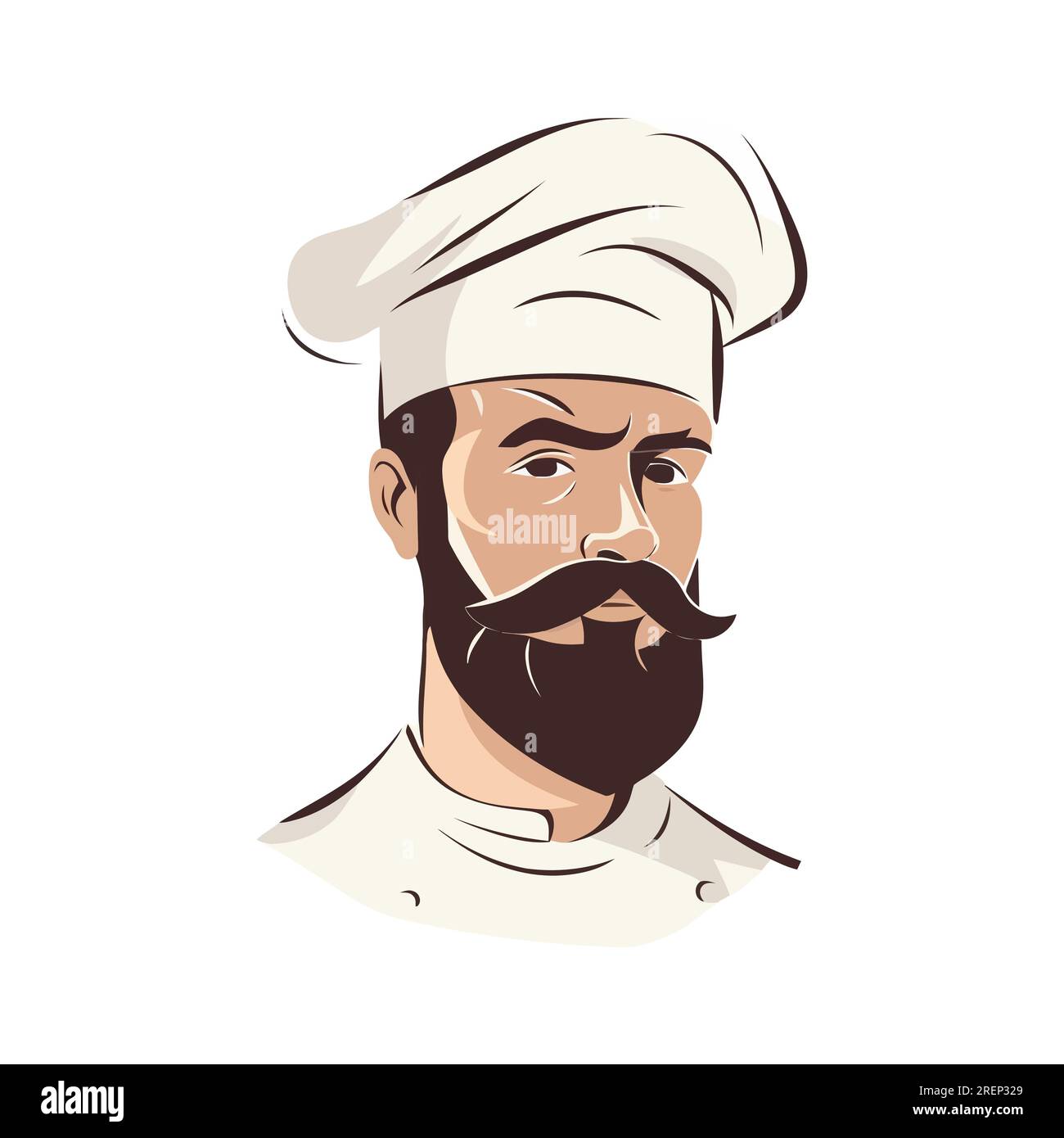 Chef logo design. Abstract drawing chef, cook or baker logo icon. Cute vector illustration Stock Vector