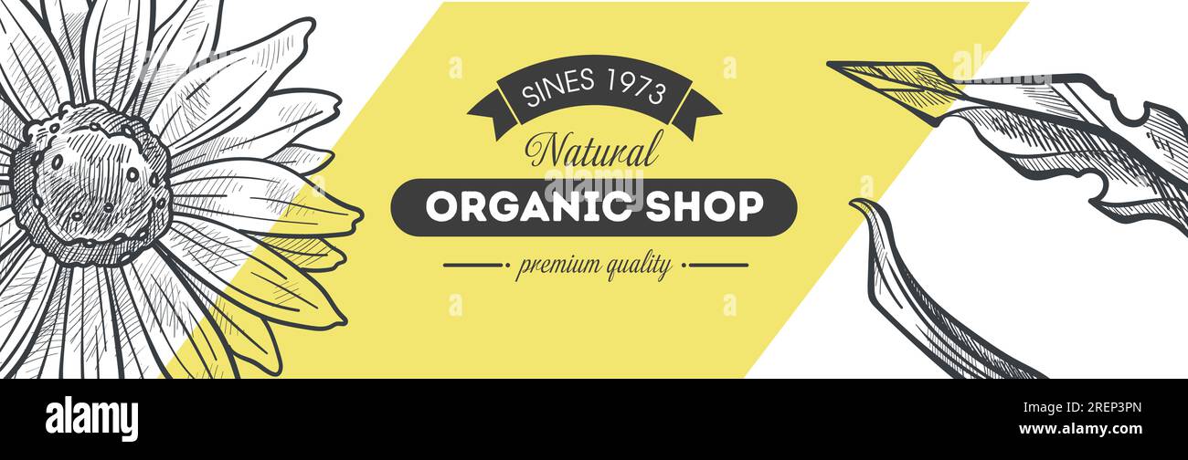 Organic shop with premium quality natural products Stock Vector Image ...