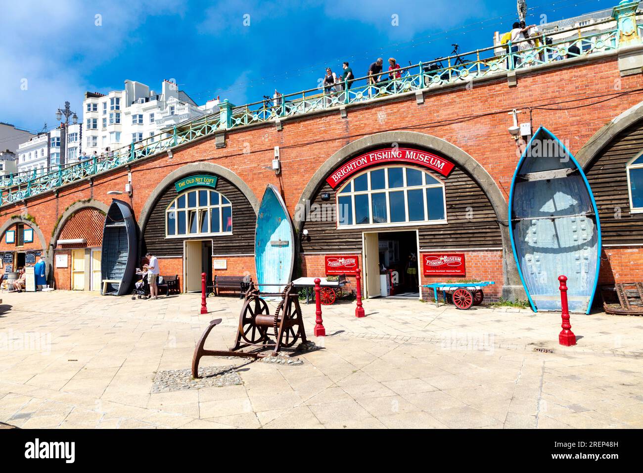 Exterior of Brighton Fishing Museum in the Kings Road Arches, Brighton, England Stock Photo