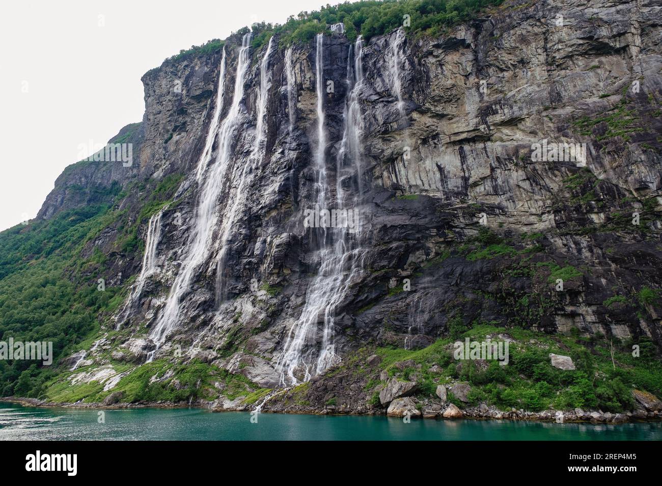Seven Sisters waterfall in Geiranger Fjord. Geiranger, Møre og Romsdal, Norway, Scandinavia, Europe Stock Photo