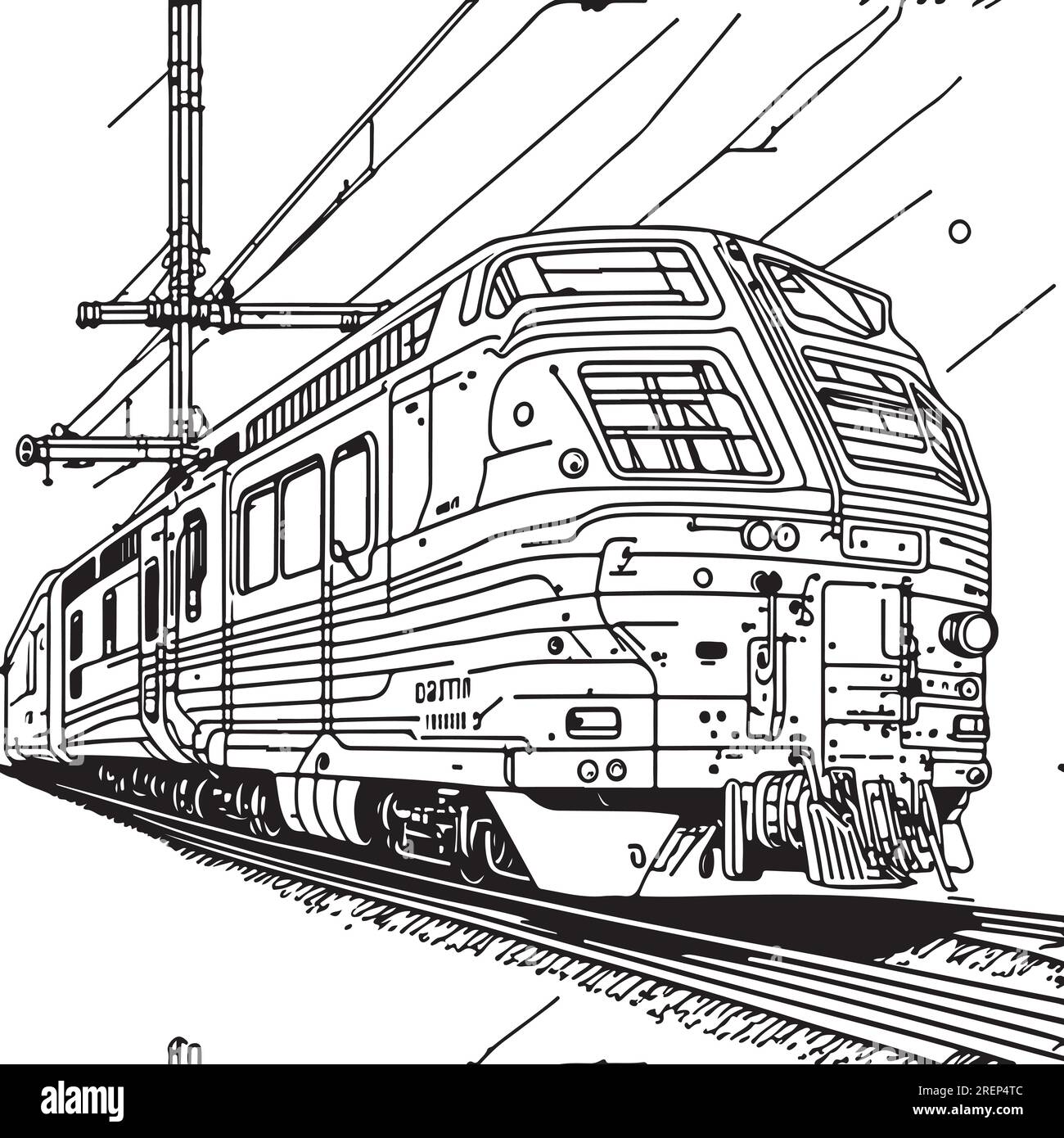 Electric Train Clipart Black And White