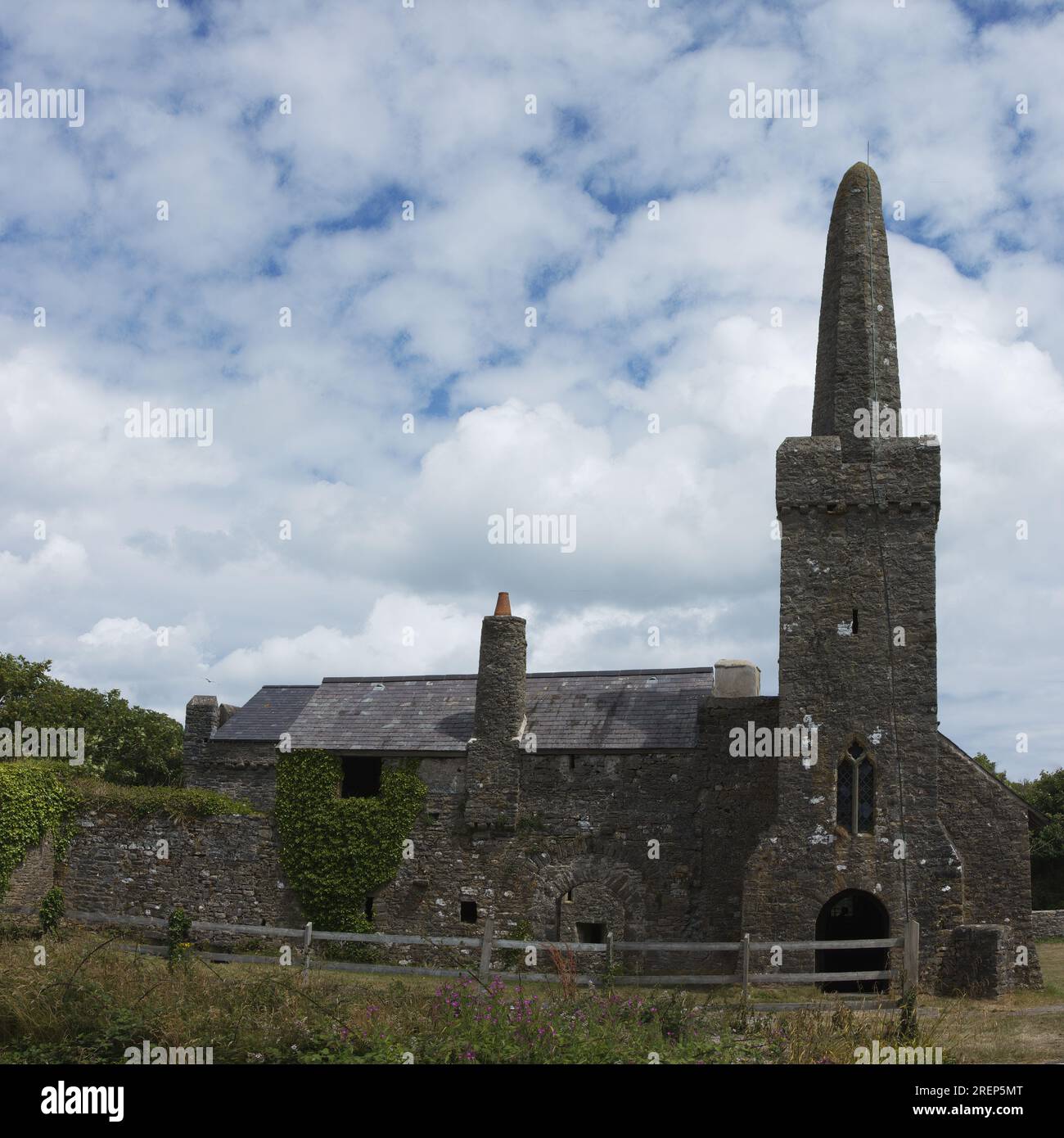 St Illtyd's Church, Caldey Island, Pembrokeshire, Wales Stock Photo