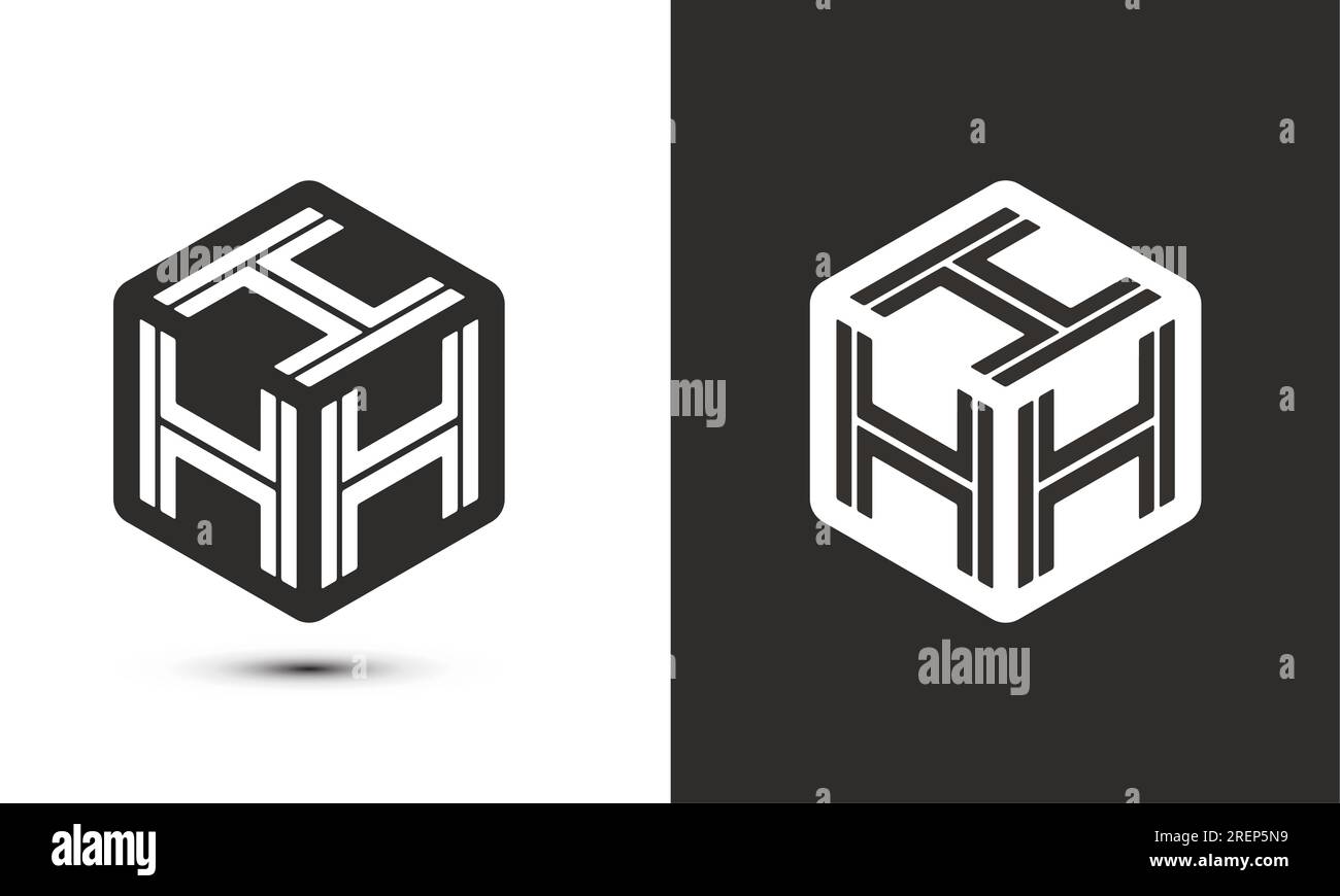 h letter logo design with illustrator cube logo, vector logo modern ...