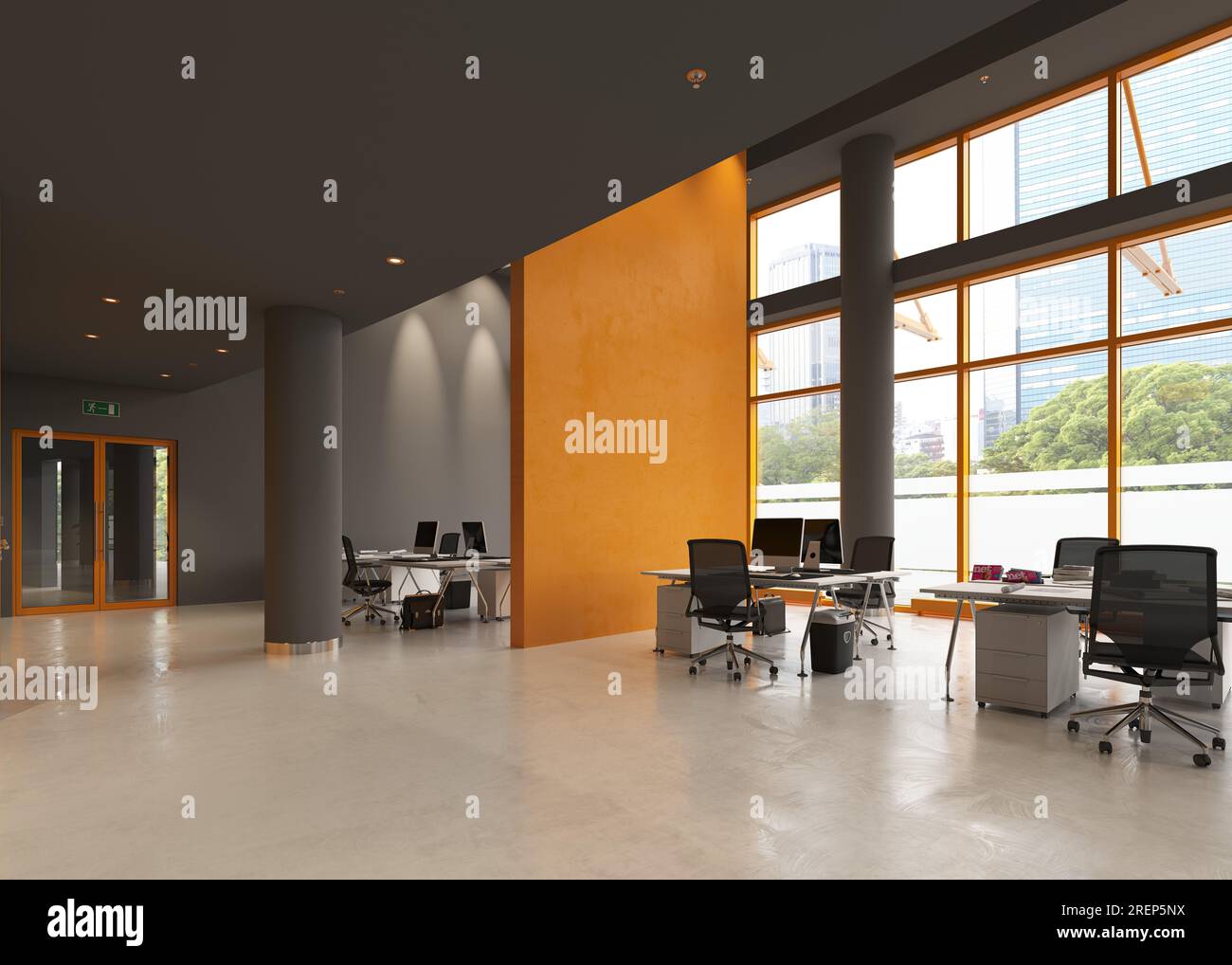 Modern office interior design Stock Photo - Alamy