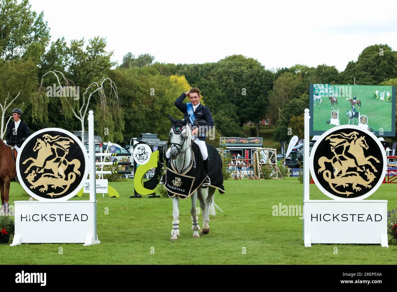 Great Britain’s Jack Whitaker celebrates their victory on Equine