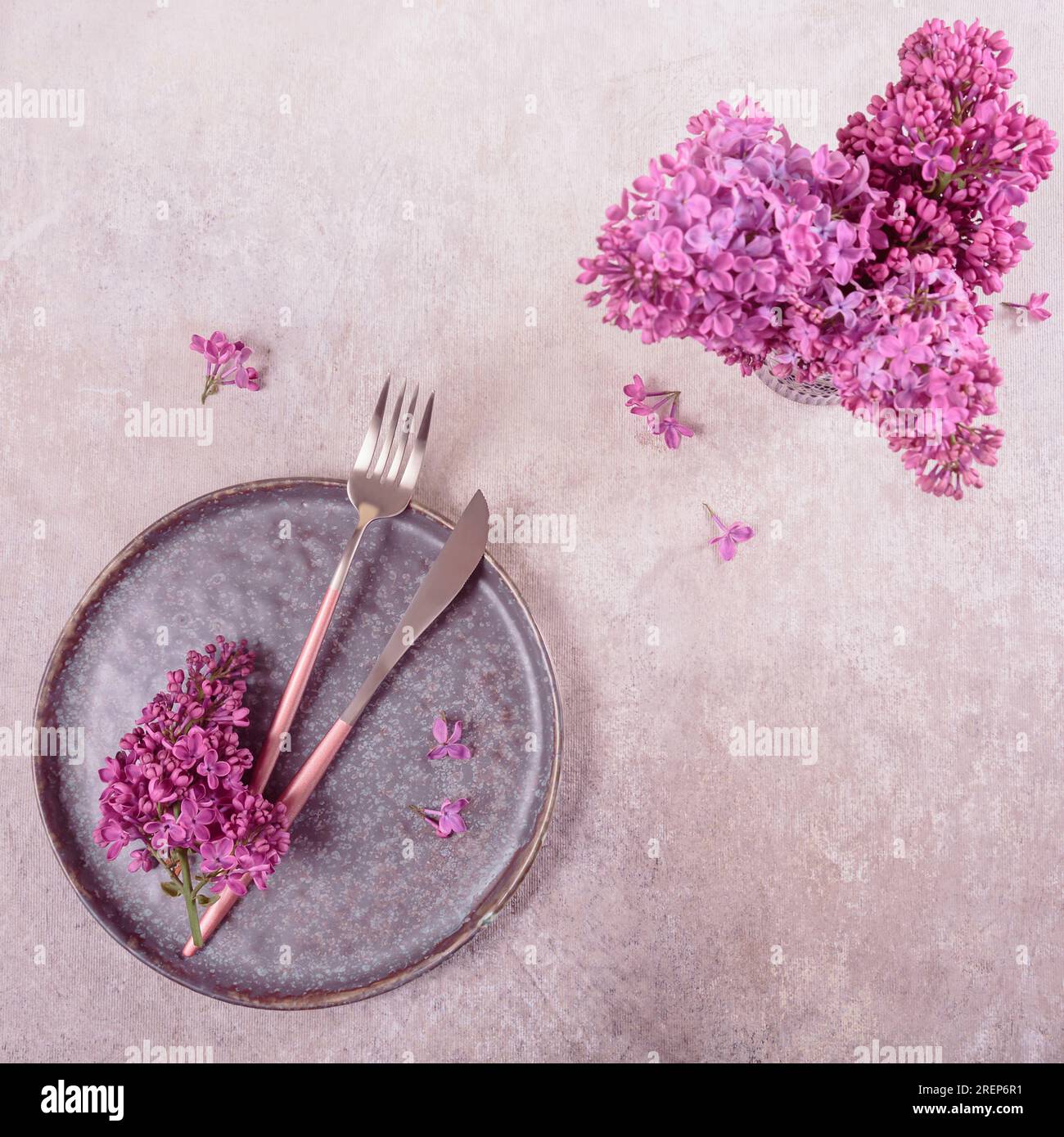 Holidays decoration for romantic dinner in restaurant Stock Photo