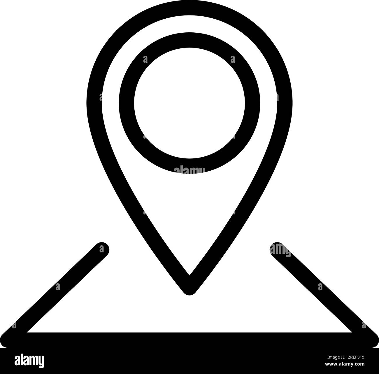 Linear icon of map pin point as a concept of location marking Stock