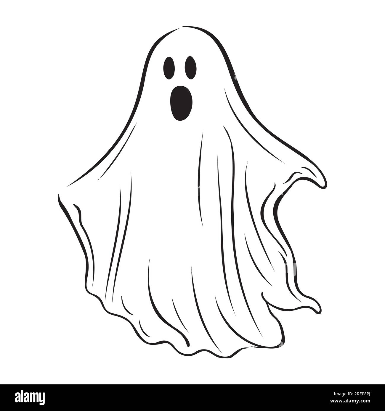 Cute ghost isolated, Vector Halloween concept, Cartoon Ghosts, Spooky ...