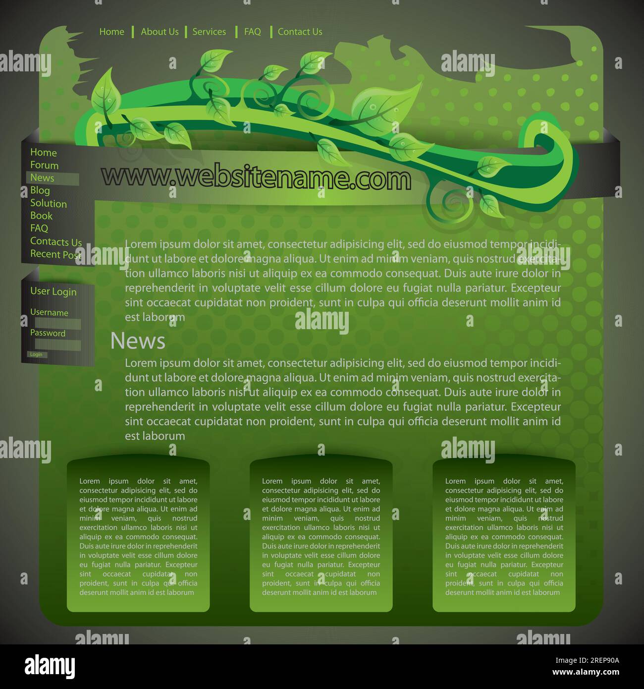 Website Template Vector Stock Vector Image & Art - Alamy