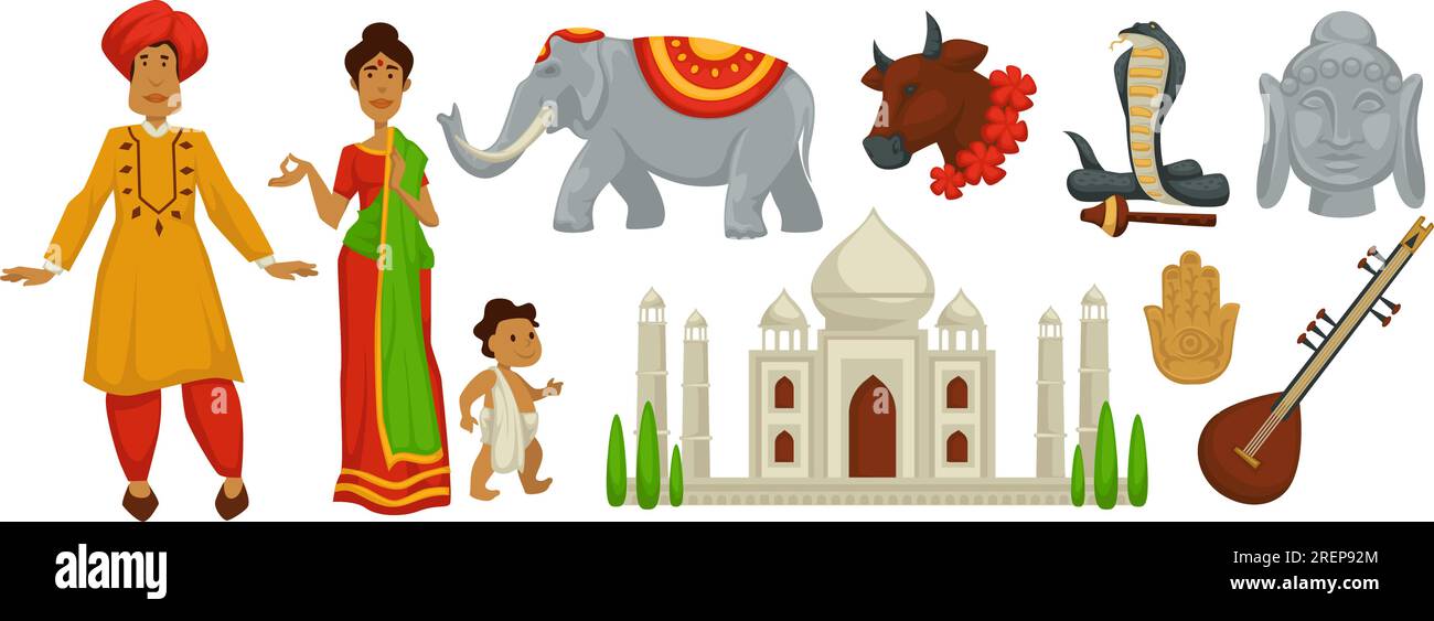 Culture and lifestyle of Indian people vector Stock Vector