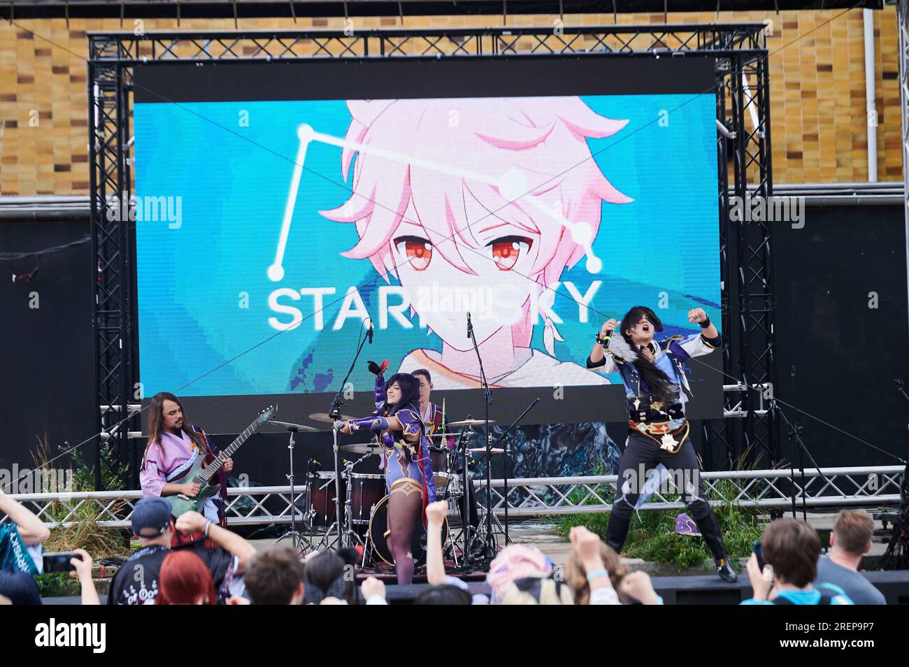 Berlin, Germany. 29th July, 2023. The band Starrysky plays dressed up