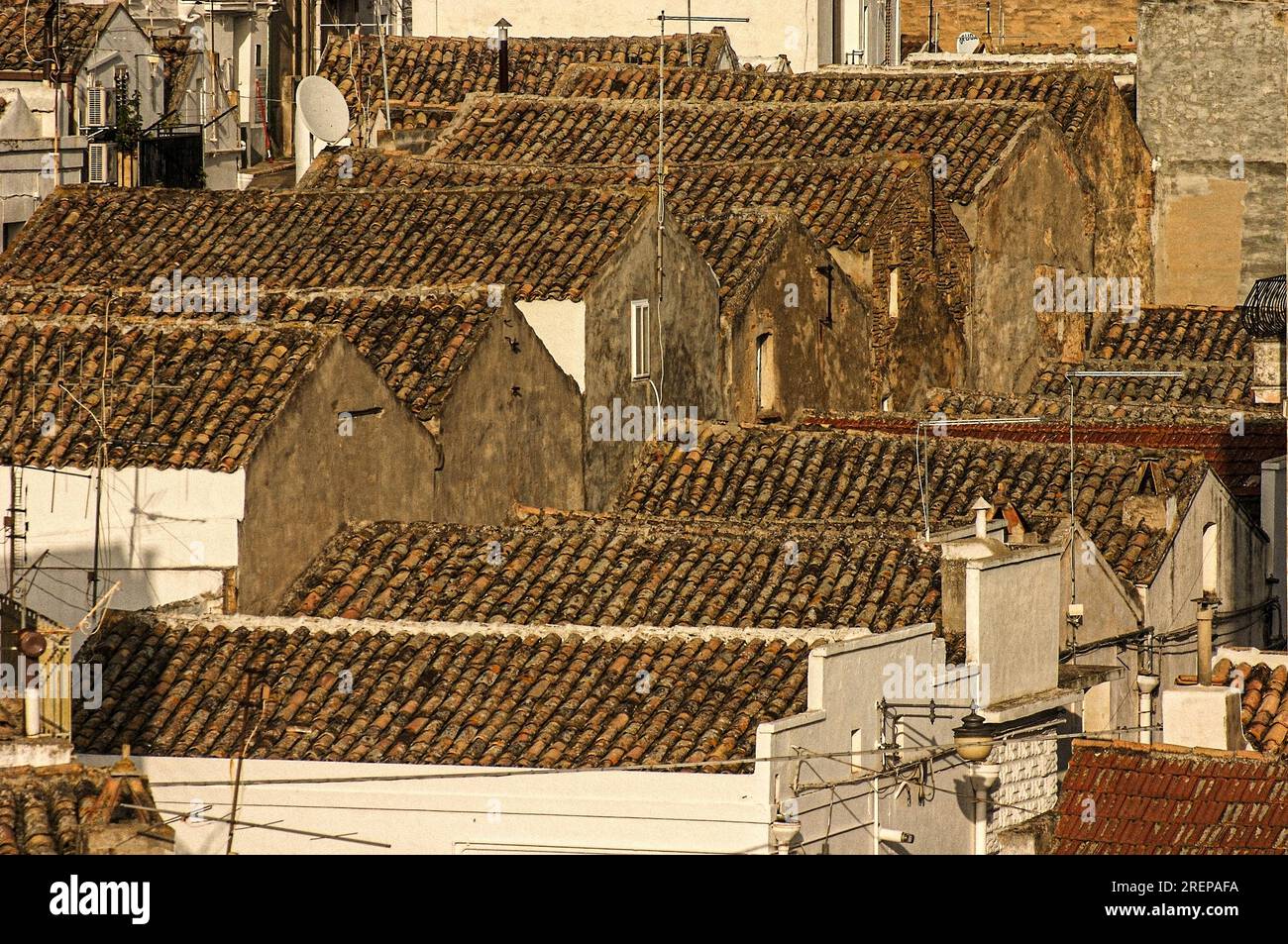 Italy Basilicata Pisticci view on the roof of the  village Stock Photo