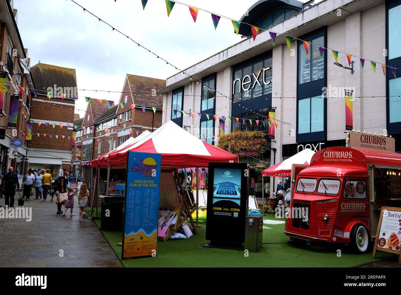 shopping centre in the city of canterbury,kent,uk july 28 2023 Stock