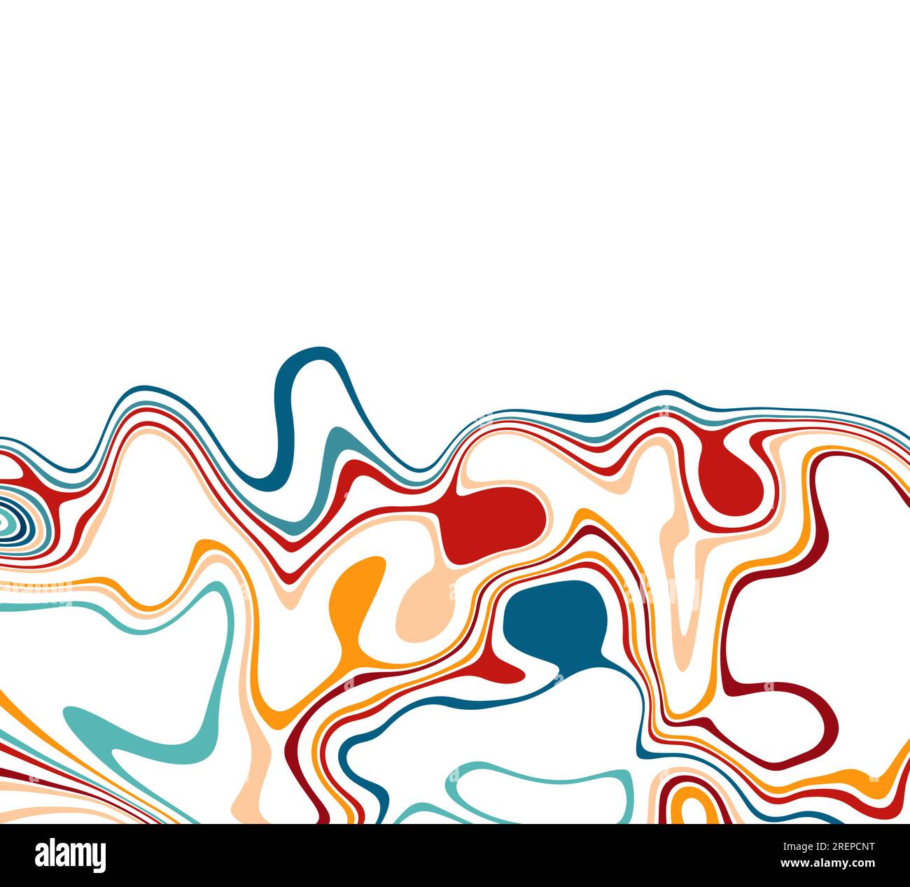 Abstract fluid creative templates with dynamic linear waves on white ...
