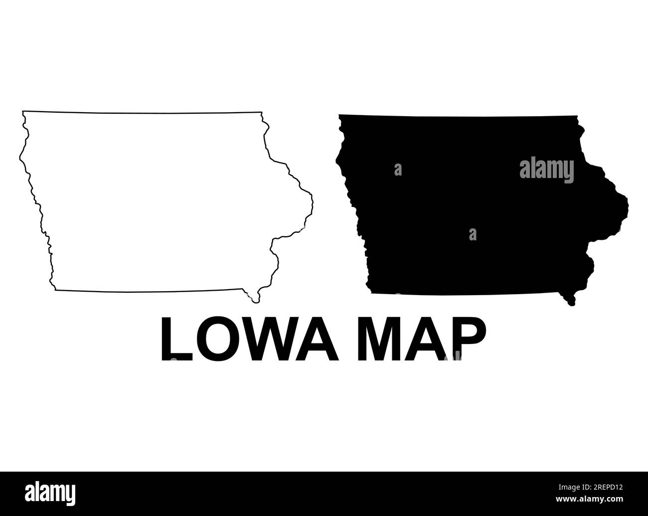 Set of Iowa map, united states of america. Flat concept icon vector
