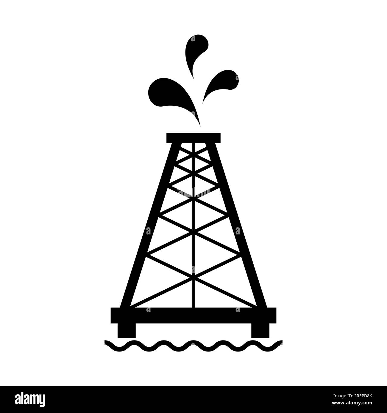 Oil rig flat graphic icon, fuel platform industry tower gas sign