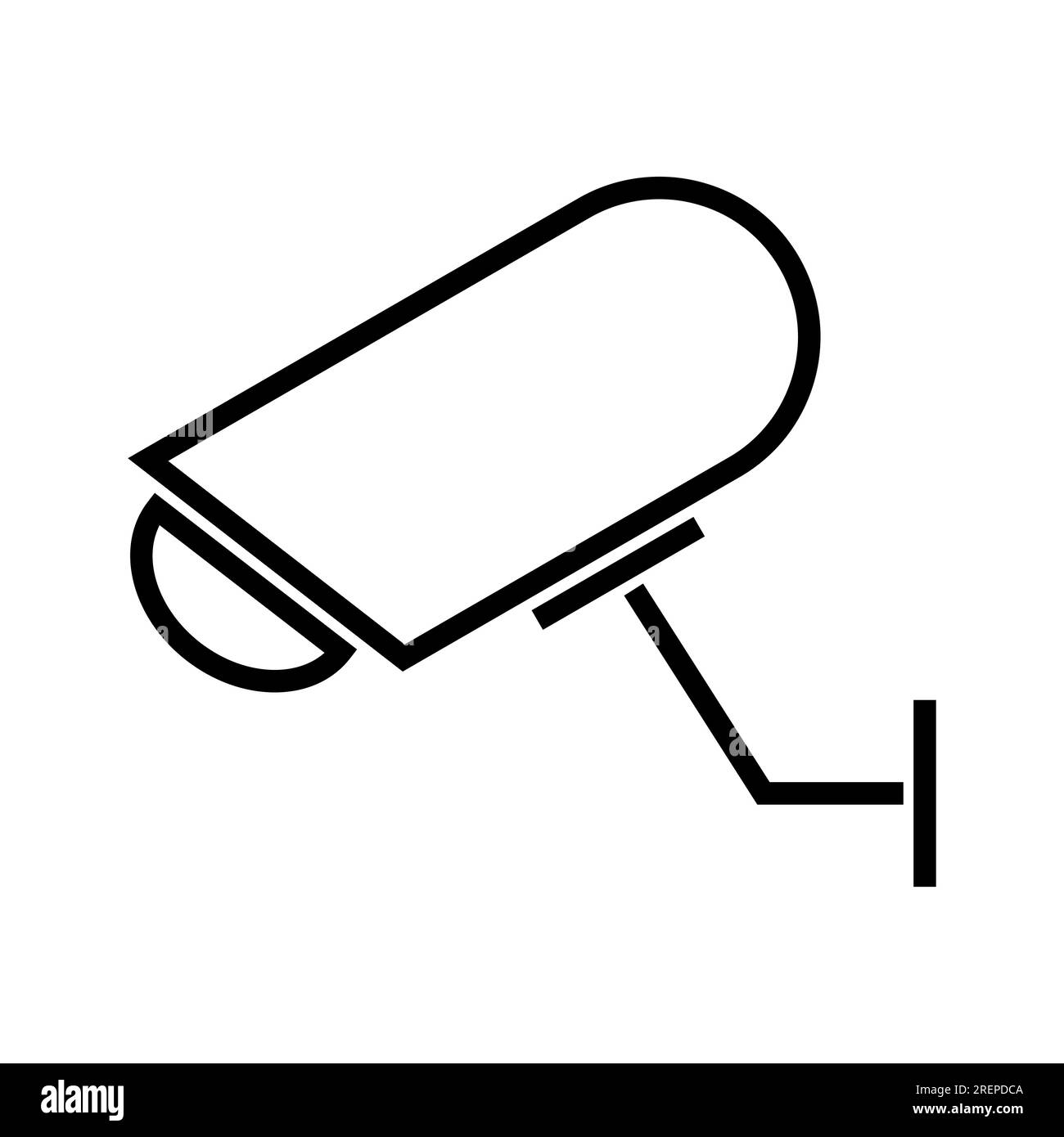 Closed circuit television camera icon, CCTV video protection alert ...