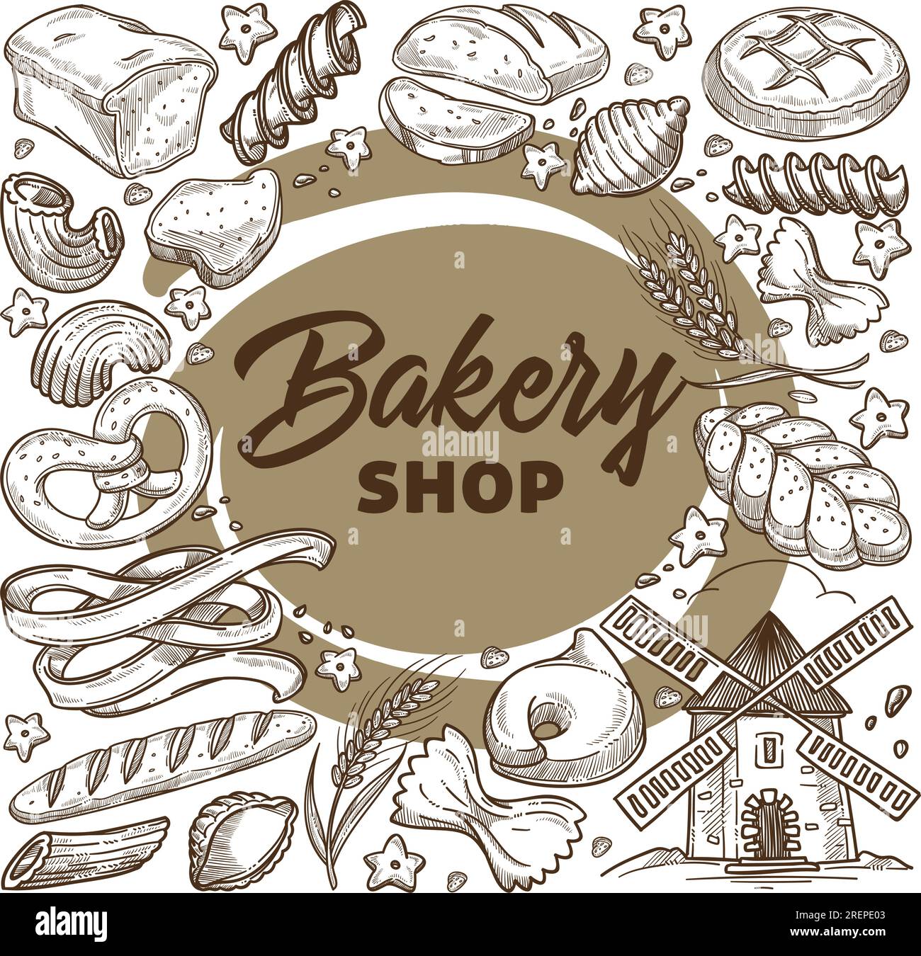 Bakery products patisserie pastry Stock Vector Images - Alamy