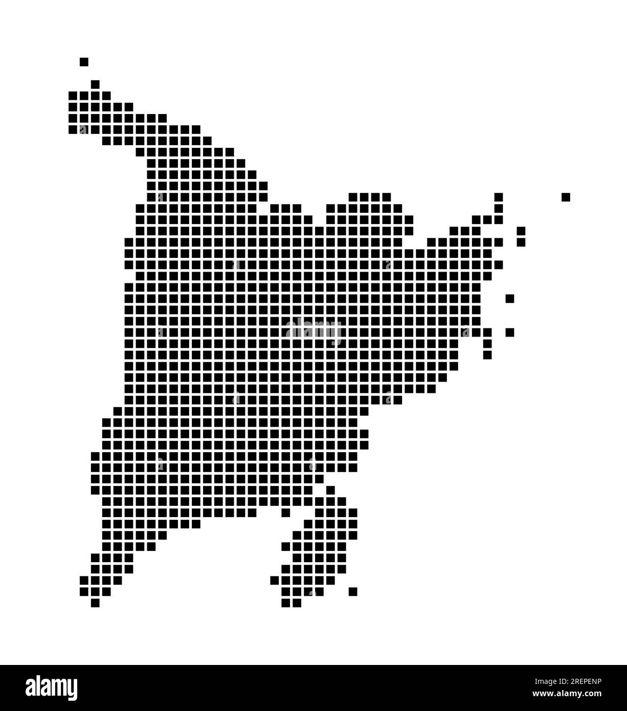 Panay map. Map of Panay in dotted style. Borders of the island filled ...