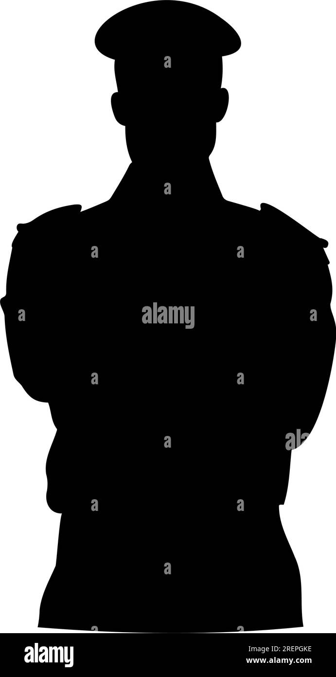 Security guard portrait silhouette. vector illustration Stock Vector