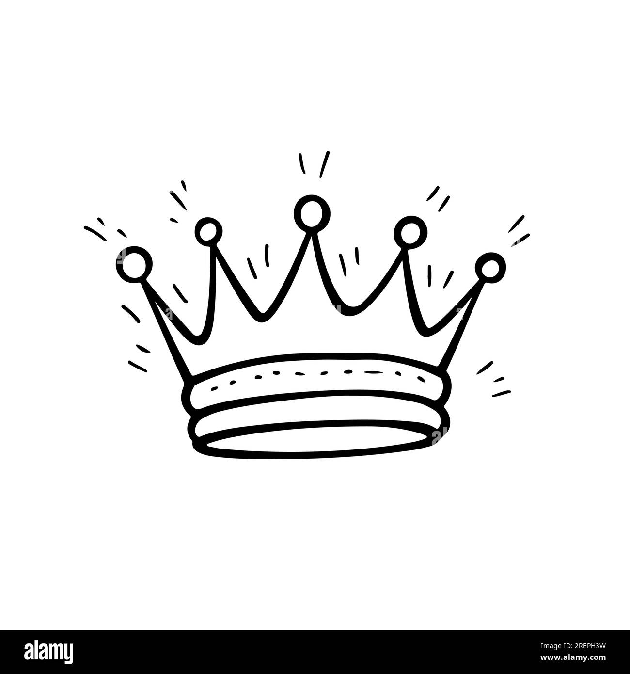 Crown cute sketch doodle. Vector illustration Stock Vector Image & Art