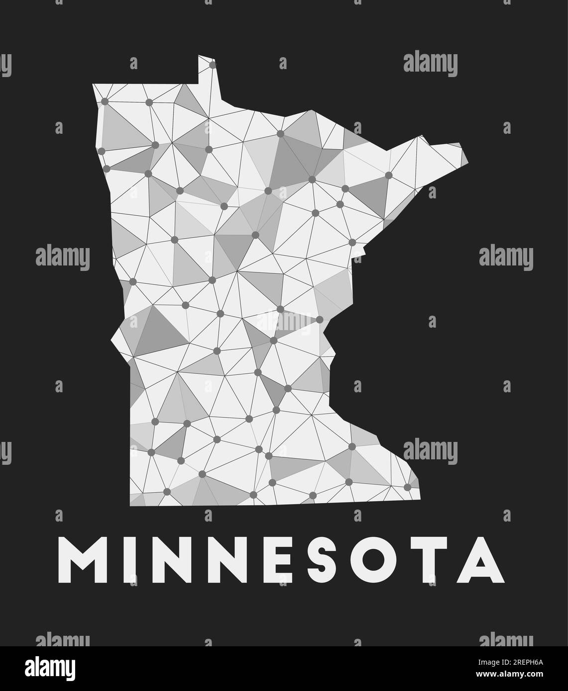 Minnesota communication network map of us state. Minnesota trendy